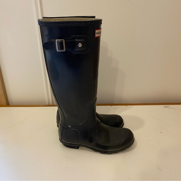 HUNTER original gloss tall black women’s rain boots SIZE 6/EU 37 - Picture 7 of 7